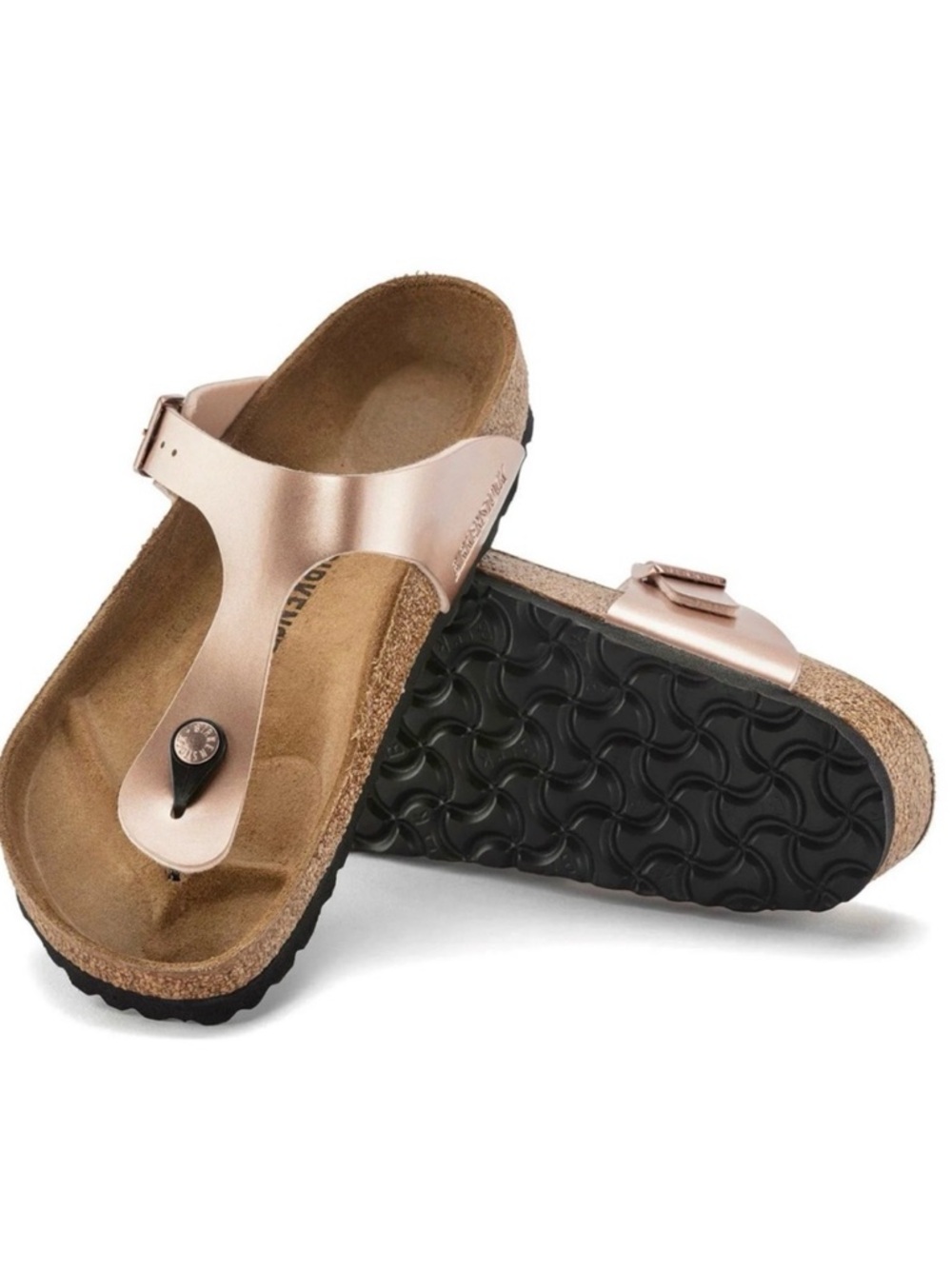 Birkenstock Gizeh In Metallic Copper, Size EU 37 Regular